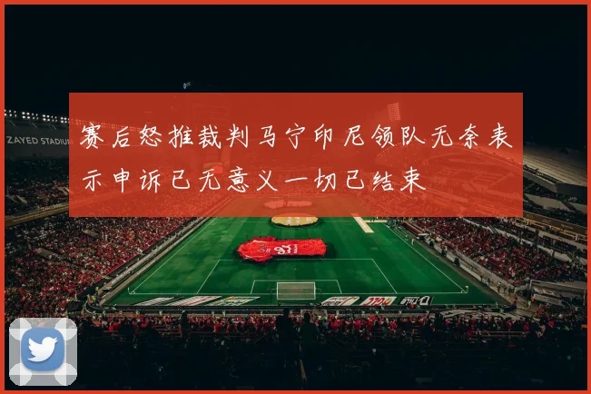 赛后怒推裁判马宁印尼领队无奈表示申诉已无意义一切已结束